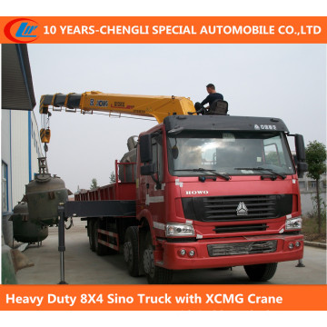 Heavy Duty 12 Wheel Sino Truck with XCMG Crane Mounted Crane Truck